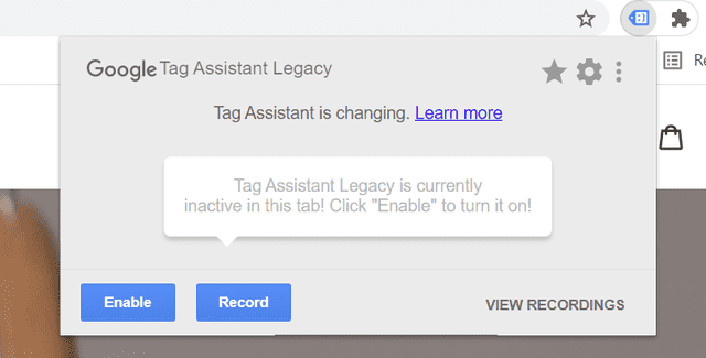 Google Tag Assistant Chrome extension